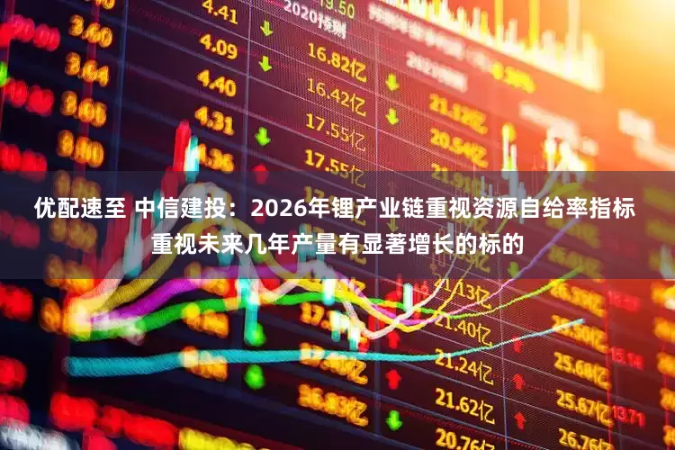 优配速至 中信建投：2026年锂产业链重视资源自给率指标 重视未来几年产量有显著增长的标的
